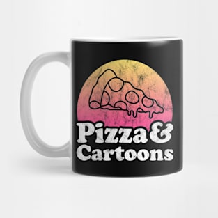 Pizza Lover Pizza and Cartoons Mug